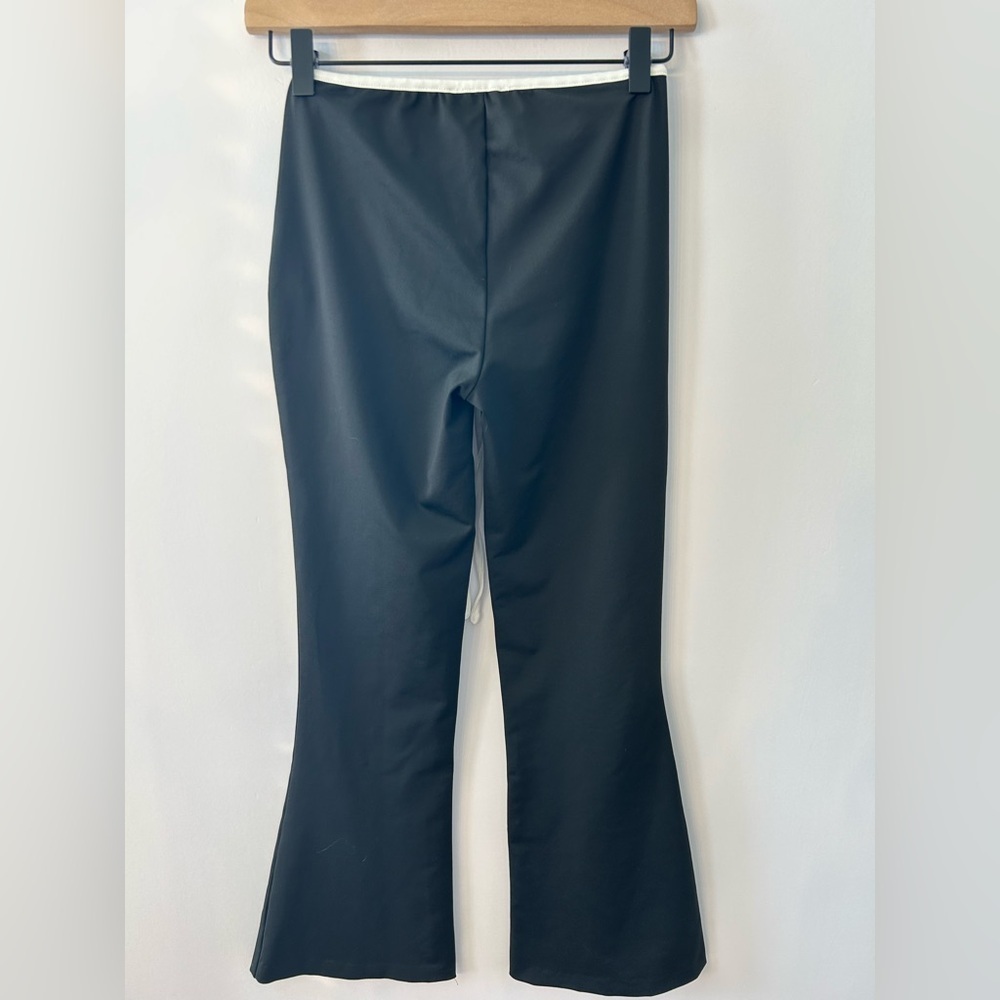 Edikted V Waist Flare Trousers in Black and White with Bow Detail, Size XS - Picture 9 of 13